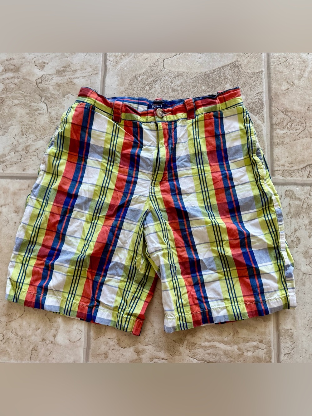 Polo Ralph Lauren Boys Size 12 Plaid Stripe Colorful Classic Shorts Preppy